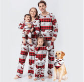 Pyjama noël famille gris et rouge
